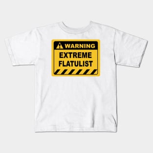 Human Warning Sign EXTREME FLATULIST Sayings Sarcasm Humor Quotes Kids T-Shirt